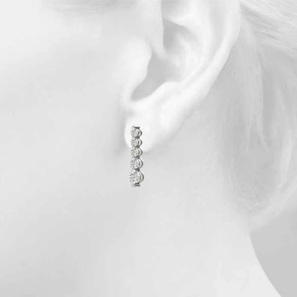 Journey Drop Earrings (1 1/2 ct. tw.), Top view in white gold or platinum