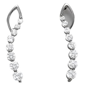 Journey Drop Earrings — 3/4 CT,LEFT — View 1