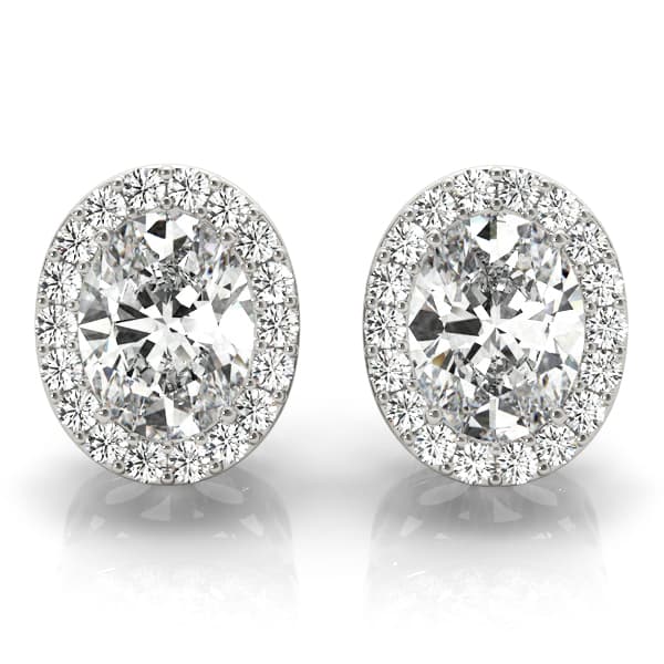 Oval Halo Studs — 10X8 MM — View 1