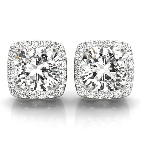 Cushion Halo Studs — 5X5 MM — View 1