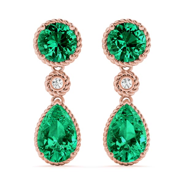 Color Pear Earring (0.02 ct. tw.), Front view in rose gold