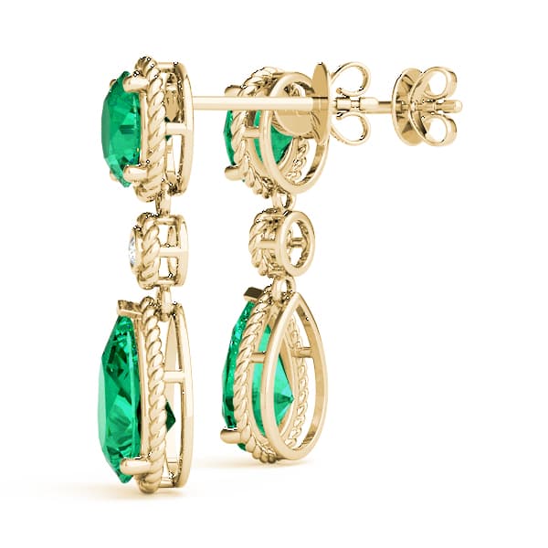 Color Pear Earring (0.02 ct. tw.), Angle view in yellow gold