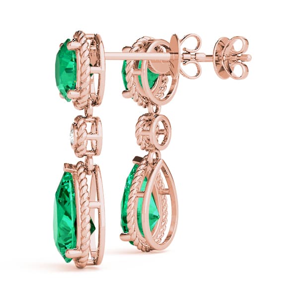 Color Pear Earring (0.02 ct. tw.), Angle view in rose gold