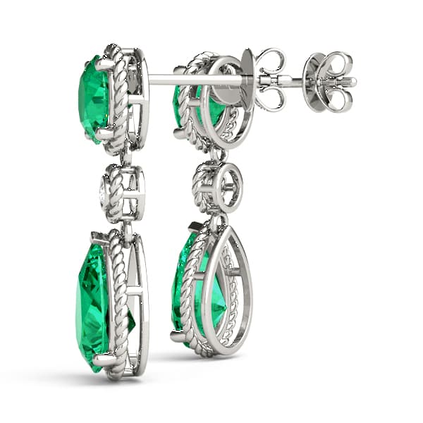 Color Pear Earring (0.02 ct. tw.), Angle view in white gold or platinum