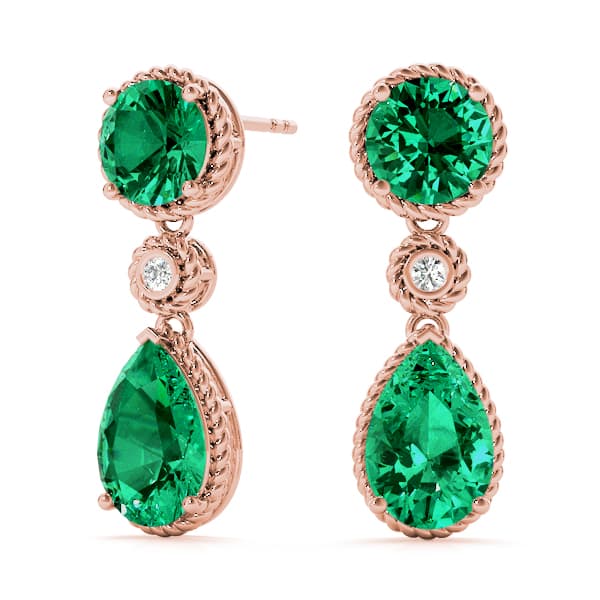 Color Pear Earring (0.02 ct. tw.), On hand view in rose gold