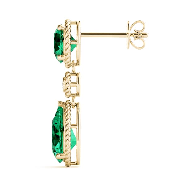 Color Pear Earring (0.02 ct. tw.), Side view in yellow gold