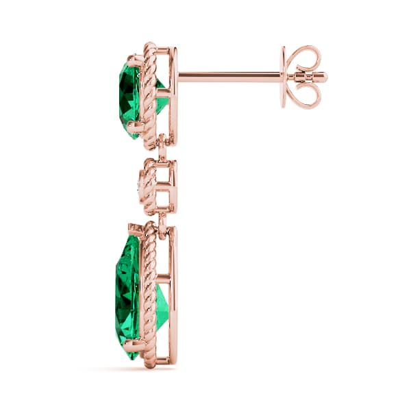Color Pear Earring (0.02 ct. tw.), Side view in rose gold