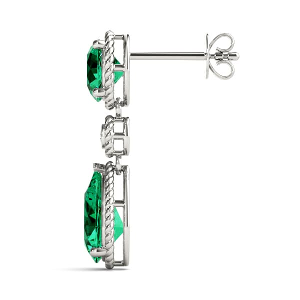 Color Pear Earring (0.02 ct. tw.), Side view in white gold or platinum