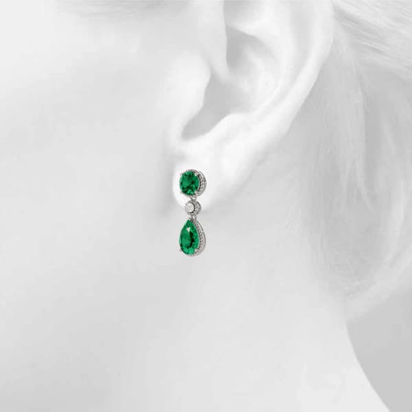 Color Pear Earring (0.02 ct. tw.), Top view in white gold or platinum