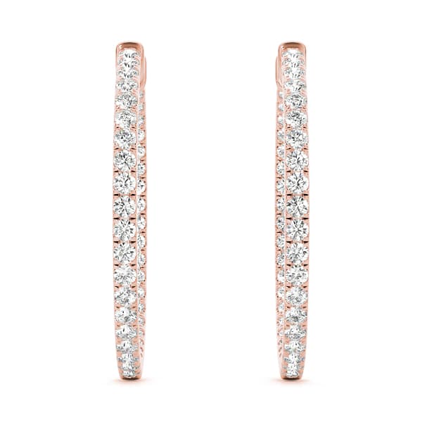 Inside Outside Round Hoop Earrings (0.6 ct. tw.), Angle view in rose gold