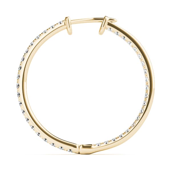 Inside Outside Round Hoop Earrings (0.41 ct. tw.), Side view in yellow gold