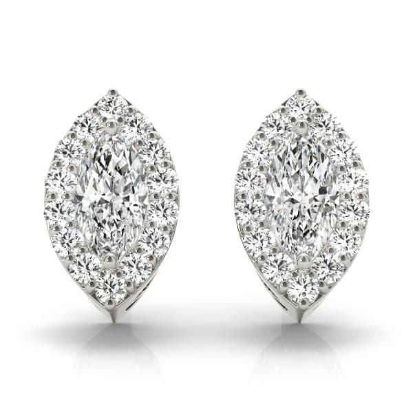 Marquise Halo Studs — 8X4 MM — View 1