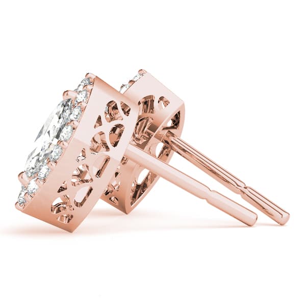Marquise Halo Studs (0.3 ct. tw.), Side view in rose gold