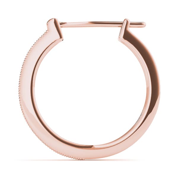 Milgrain Fashion Hoop Earrings (1/8 ct. tw.), Side view in rose gold