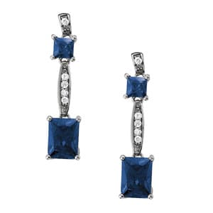 Earrings Color Emerald — White Gold