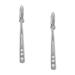 Fashion Drop Earrings — White Gold