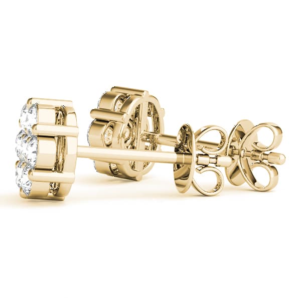 Diamond Cluster Studs (2 ct. tw.), Angle view in yellow gold
