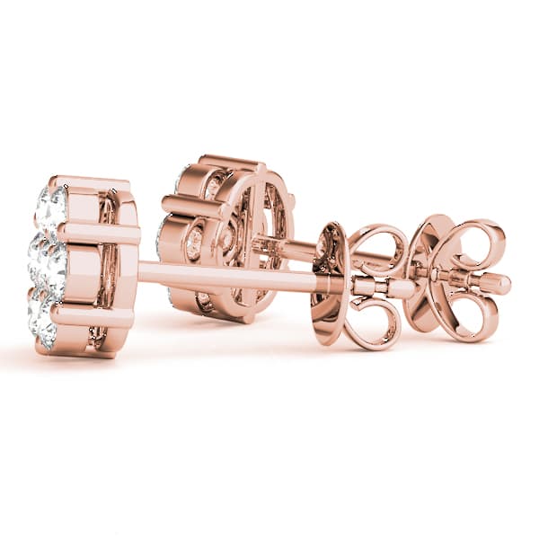 Diamond Cluster Studs (2 ct. tw.), Angle view in rose gold