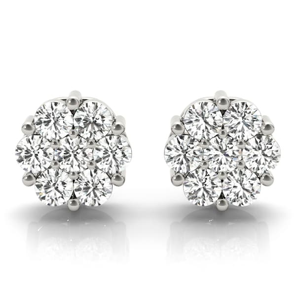Diamond Cluster Studs — 1/2 ctw. — View 1