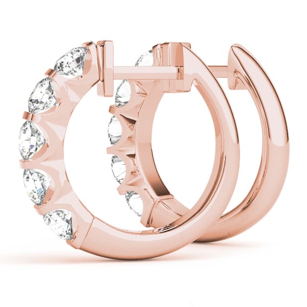Bar Set Hoop Earrings (2 ct. tw.), Angle view in rose gold