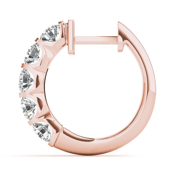 Bar Set Hoop Earrings (2 ct. tw.), Side view in rose gold