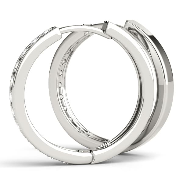 Channel Set Hoop Earrings (0.48 ct. tw.), Angle view in white gold or platinum