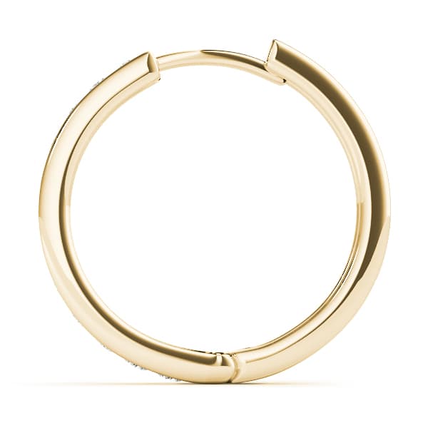 Channel Set Hoop Earrings (0.96 ct. tw.), Side view in yellow gold
