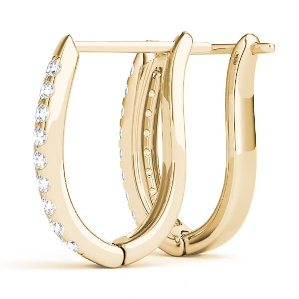 Double Row Prong Set Hoop Earrings (2 ct. tw.), Angle view in yellow gold