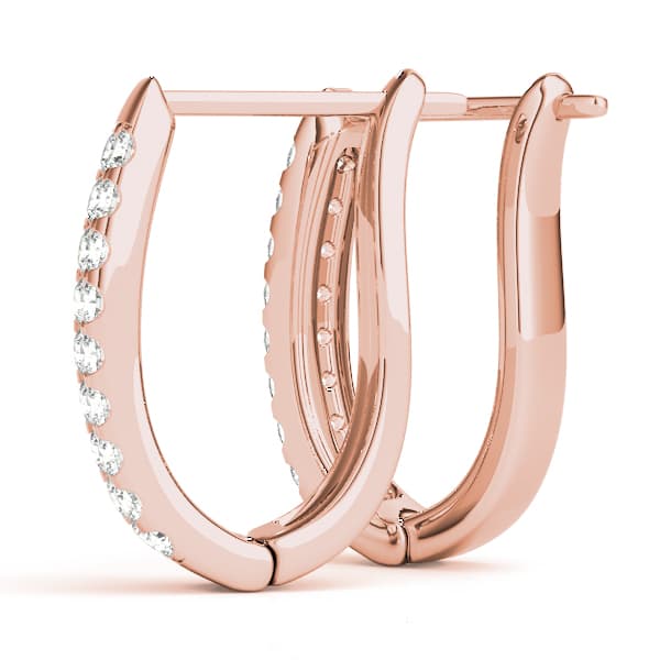 Double Row Prong Set Hoop Earrings (2 ct. tw.), Angle view in rose gold