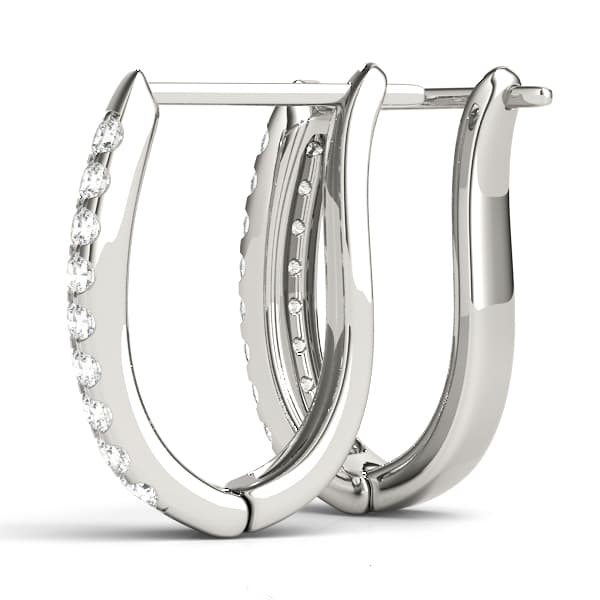 Double Row Prong Set Hoop Earrings (2 ct. tw.), Angle view in white gold or platinum