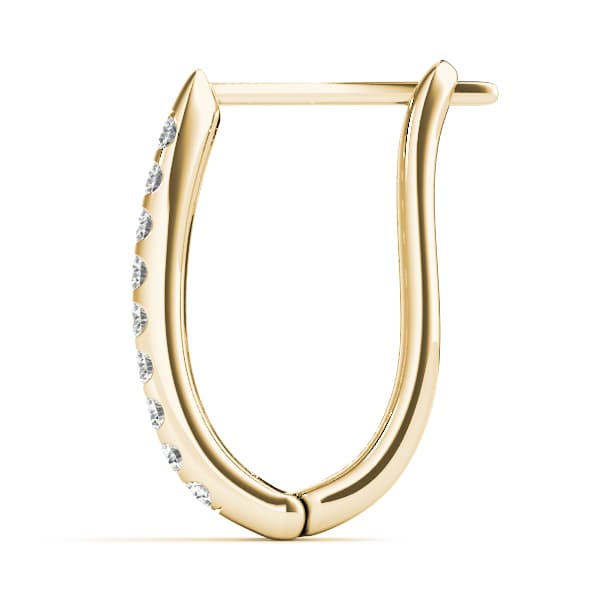 Double Row Prong Set Hoop Earrings (2 ct. tw.), Side view in yellow gold