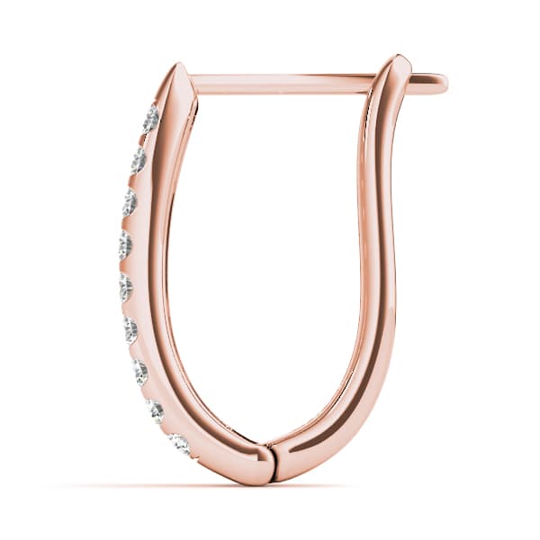 Double Row Prong Set Hoop Earrings (2 ct. tw.), Side view in rose gold