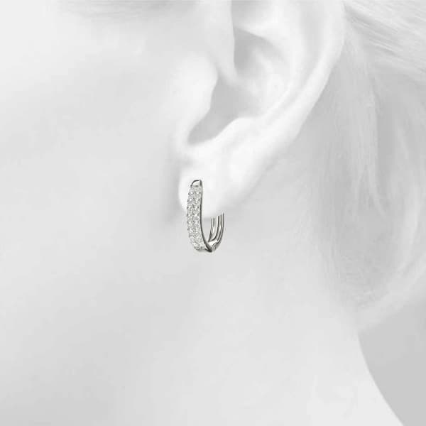 Double Row Prong Set Hoop Earrings (2 ct. tw.), Top view in white gold or platinum
