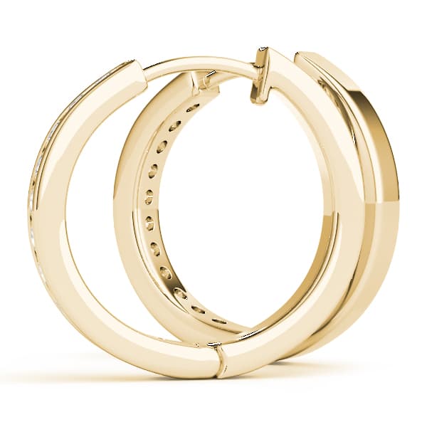 Channel Set Hoop Earrings (1/2 ct. tw.), Angle view in yellow gold