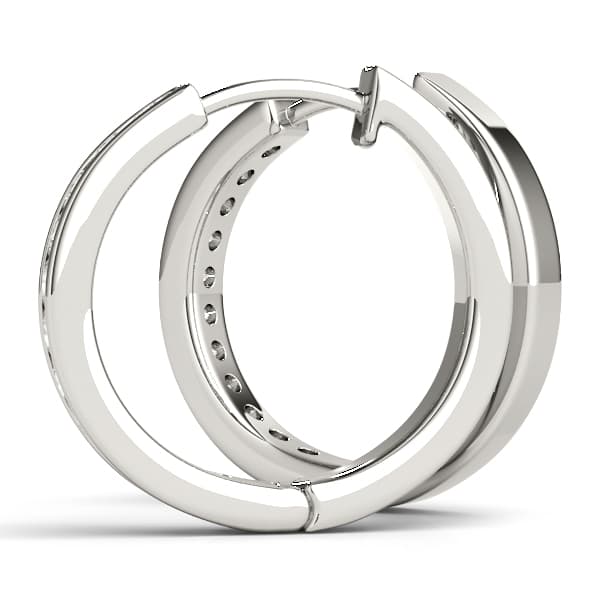 Channel Set Hoop Earrings (1/2 ct. tw.), Angle view in white gold or platinum