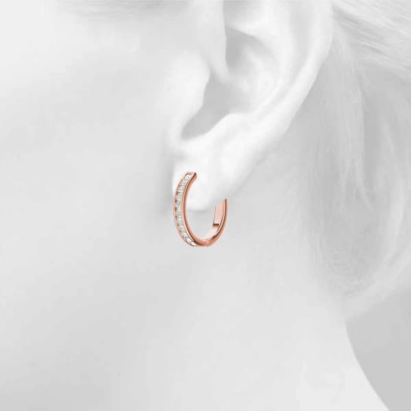 Channel Set Hoop Earrings (1.1 ct. tw.), Top view in rose gold