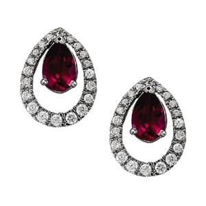 Earrings Color Pear — White Gold
