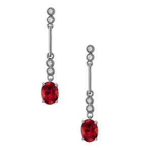 Oval Drop Earrings — White Gold
