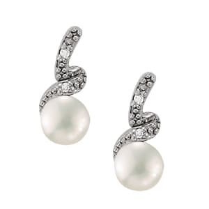 Pearl Fashion Earrings — RIGHT — White Gold