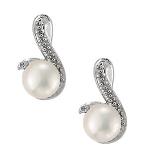 New! 6 mm Pl ctr Earrings See Com — LEFT — White Gold