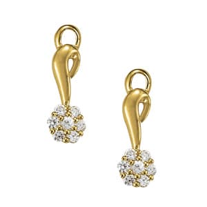 New! 1/4 ctw Cluster Earrings See Com — RIGHT — White Gold
