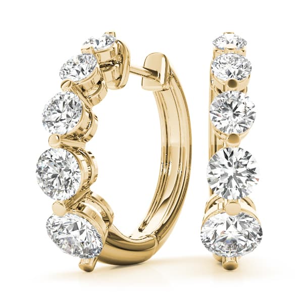 Journey Earrings (1 ct. tw.), Front view in yellow gold