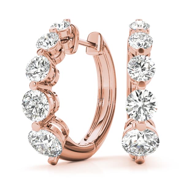 Journey Earrings (1/4 ct. tw.), Front view in rose gold
