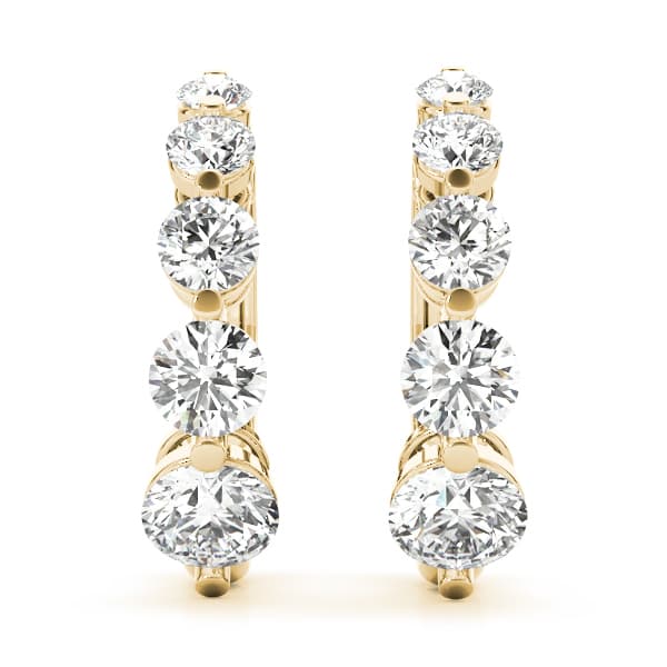 Journey Earrings (1 ct. tw.), On hand view in yellow gold