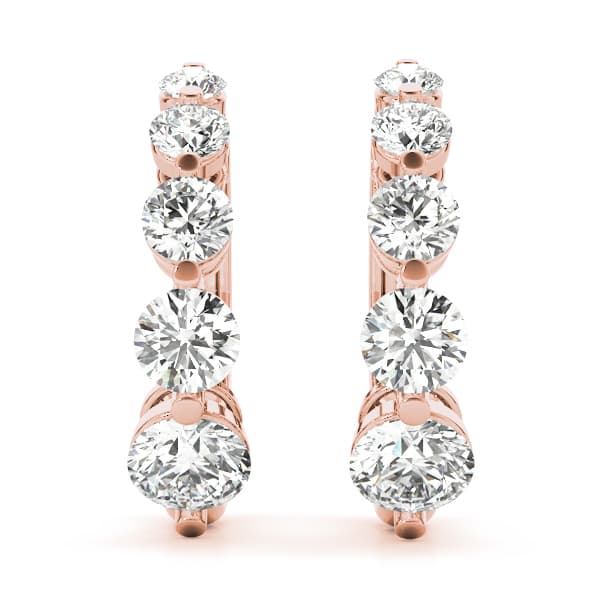 Journey Earrings (1/4 ct. tw.), On hand view in rose gold