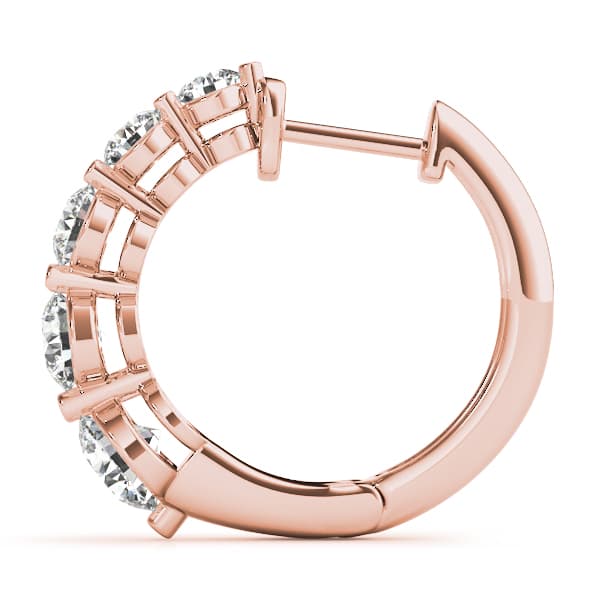 Journey Earrings (1/4 ct. tw.), Side view in rose gold