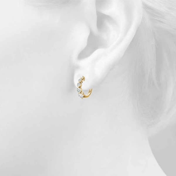 Journey Earrings (1 ct. tw.), Top view in yellow gold
