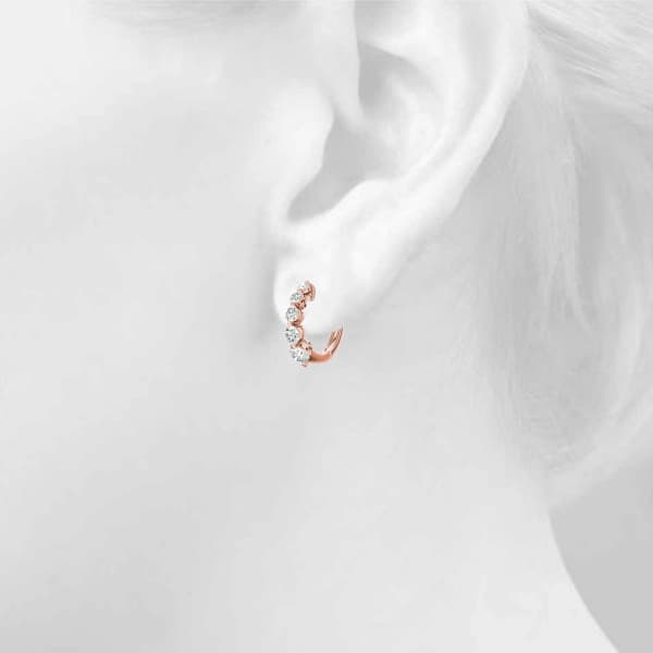 Journey Earrings (1/4 ct. tw.), Top view in rose gold