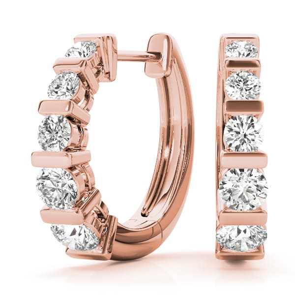 Hoop Earrings Standard Hoop Earring (1/2 ct. tw.), Front view in rose gold