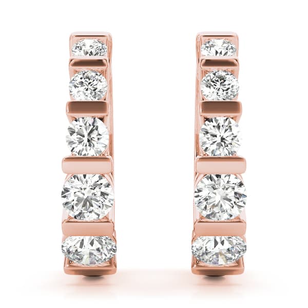 Hoop Earrings Standard Hoop Earring (1/2 ct. tw.), On hand view in rose gold